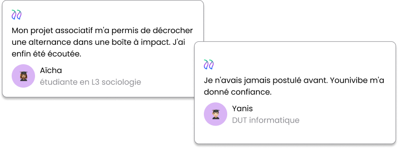 Témoignages d'étudiants